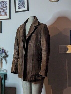 Vintage Geoffrey Beene Mens brown Corduroy Blazer Academia Professor size Small